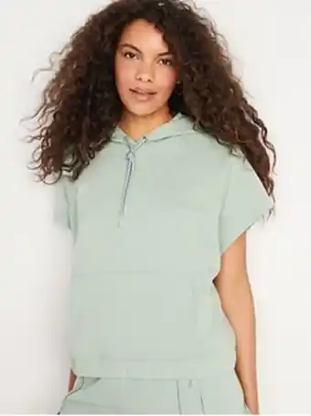 Old Navy Dynamic fleece short-sleeve pullover hoodie for women offer