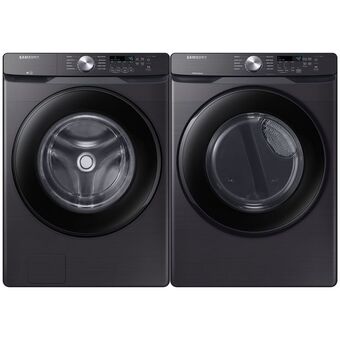 Best Buy Samsung 5.2 cu. ft. high efficiency front load washer & 7.5 cu. ft. electric dryer - black offer