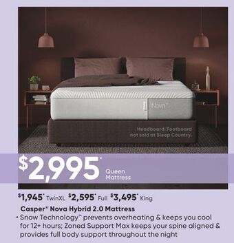 Sleep Country Casper® nova hybrid 2.0 mattress offer