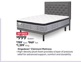 Sleep Country Kingsdown® clairmont mattress offer