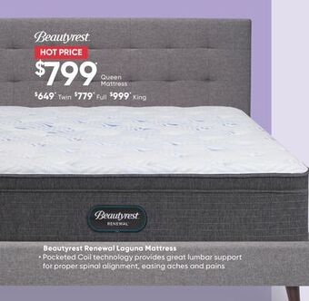 Sleep Country Beautyrest renewal laguna mattress offer