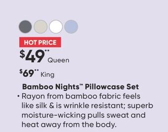 Sleep Country Bamboo nights pillowcase set offer