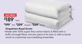 Sleep Country Kingsdown royal duvet offer