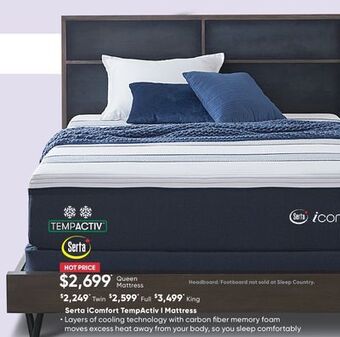 Sleep Country Serta icomfort tempactiv i mattress offer
