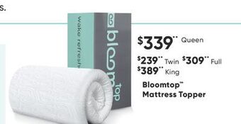 Sleep Country Bloomtop mattress topper offer