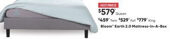 Sleep Country Bloom earth 2.0 mattress-in-a-box offer