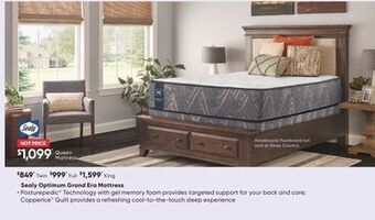 Sleep Country Sealy optimum grand era mattress offer