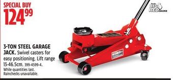 Canadian Tire Big red 3-ton steel garage jack offer