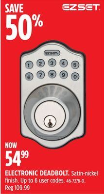 Canadian Tire Ezset electronic deadbolt offer
