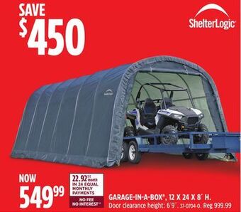 Canadian Tire Shelter logic garage-in-a-box®, 12 x 24 x 8´ h offer