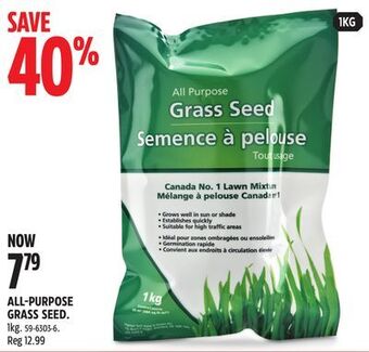Canadian Tire All-purpose grass seed offer