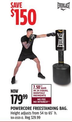 Canadian Tire Everlast powercore freestanding bag offer