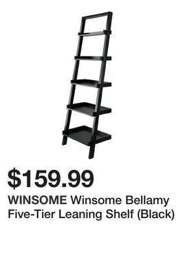 TSC Stores Winsome bellamy five-tier leaning shelf (black) offer