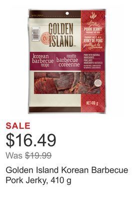 Costco Golden island korean barbecue pork jerky, 410 g offer