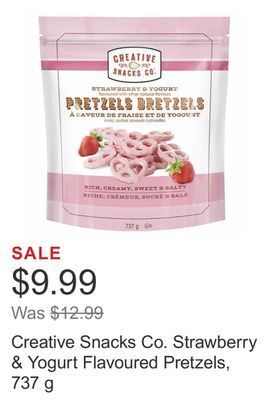 Costco Creative snacks co. strawberry & yogurt flavoured pretzels, 737 g offer