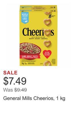 Costco General mills cheerios, 1 kg offer