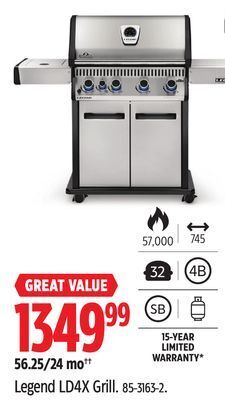 Canadian Tire Napoleon legend ld4x grill offer