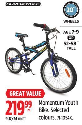 Canadian Tire Supercycle momentum youth bike offer