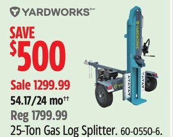 Canadian Tire Yardworks 25-ton gas log splitter offer