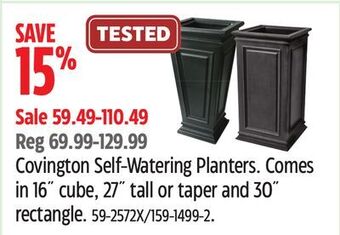Canadian Tire Algreen covington self-watering planters offer