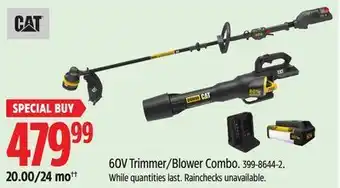 Canadian Tire Cat 60v trimmer/blower combo offer