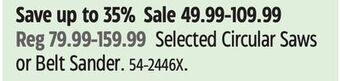 Canadian Tire Skil selected circular saws or belt sander offer