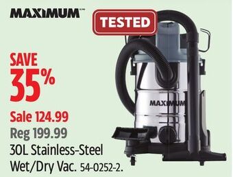 Canadian Tire Maximum 30l stainless-steel wet/dry vac offer