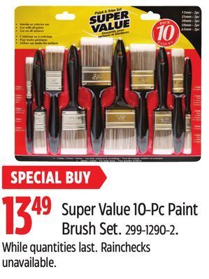 Canadian Tire Bennett super value 10-pc paint brush set offer