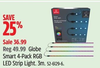 Canadian Tire Globe smart 4-pack rgb led strip light offer
