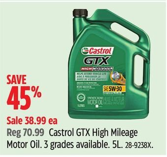 Canadian Tire Castrol gtx high mileage motor oil offer