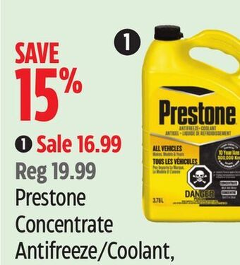Canadian Tire Prestone concentrate antifreeze/coolant, 3.78l offer