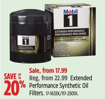 Canadian Tire Mobil 1 extended performance synthetic oil filters offer