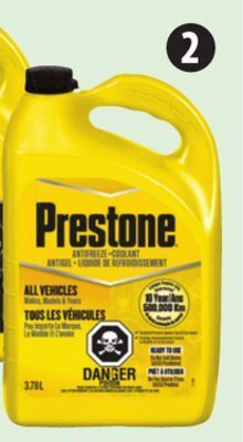 Canadian Tire Prestone premixed antifreeze/coolant, 3.78l offer