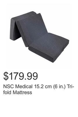 Costco Nsc medical 15.2 cm (6 in.) tri-fold mattress offer