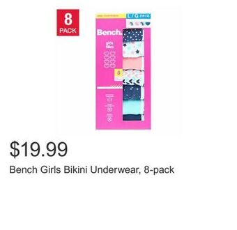 Costco Bench girls bikini underwear, 8-pack offer