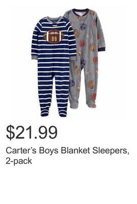 Costco Carter's boys blanket sleepers, 2-pack offer