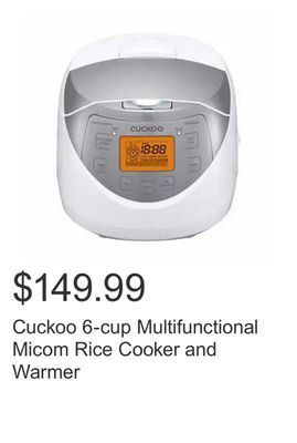 Costco Cuckoo 6-cup multifunctional micom rice cooker and warmer offer