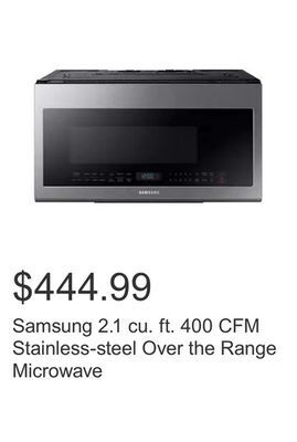 Costco Samsung 2.1 cu. ft. 400 cfm stainless-steel over the range microwave offer