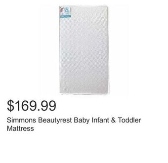 Costco Simmons beautyrest baby infant & toddler mattress offer