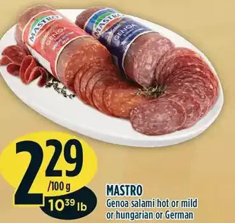 Marché Adonis Mastro genoa salami hot or mild or hungarian or german offer