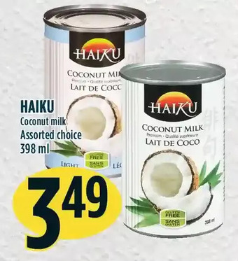 Marché Adonis Haiku coconut milk offer