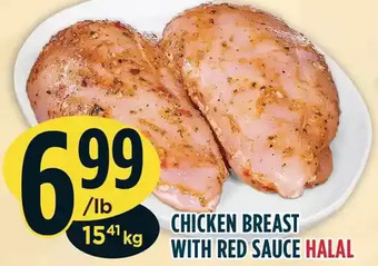 Marché Adonis Chicken breast with red sauce offer