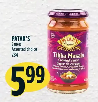 Marché Adonis Patak's sauces offer