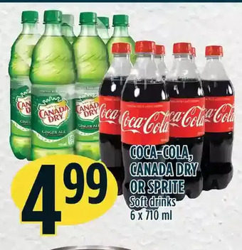 Marché Adonis Coca-cola, canada dry or sprite soft drinks offer