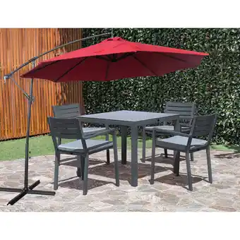 Best Buy Mypatio deluxe led 10 ft. round offset banana patio umbrella - red offer