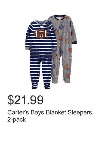 Costco Carter’s boys blanket sleepers, 2-pack offer