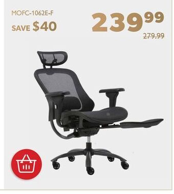 Shopper+ Luxury ergonomic office chair with headrest - moustache - with footrest offer