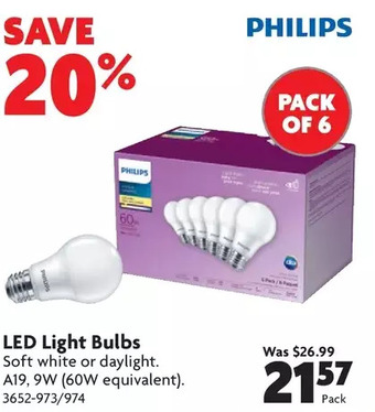 Home Hardware Philips led light bulbs offer