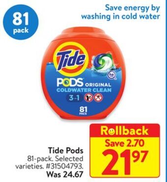 Walmart Tide pods offer