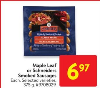Walmart Schneiders smoked sausages offer